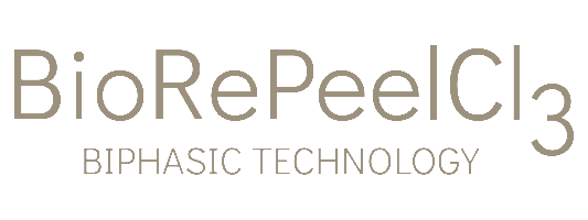 A logo for biorepeel cl3 biphasic technology