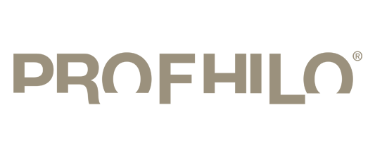 A logo for a company called profhilo on a white background