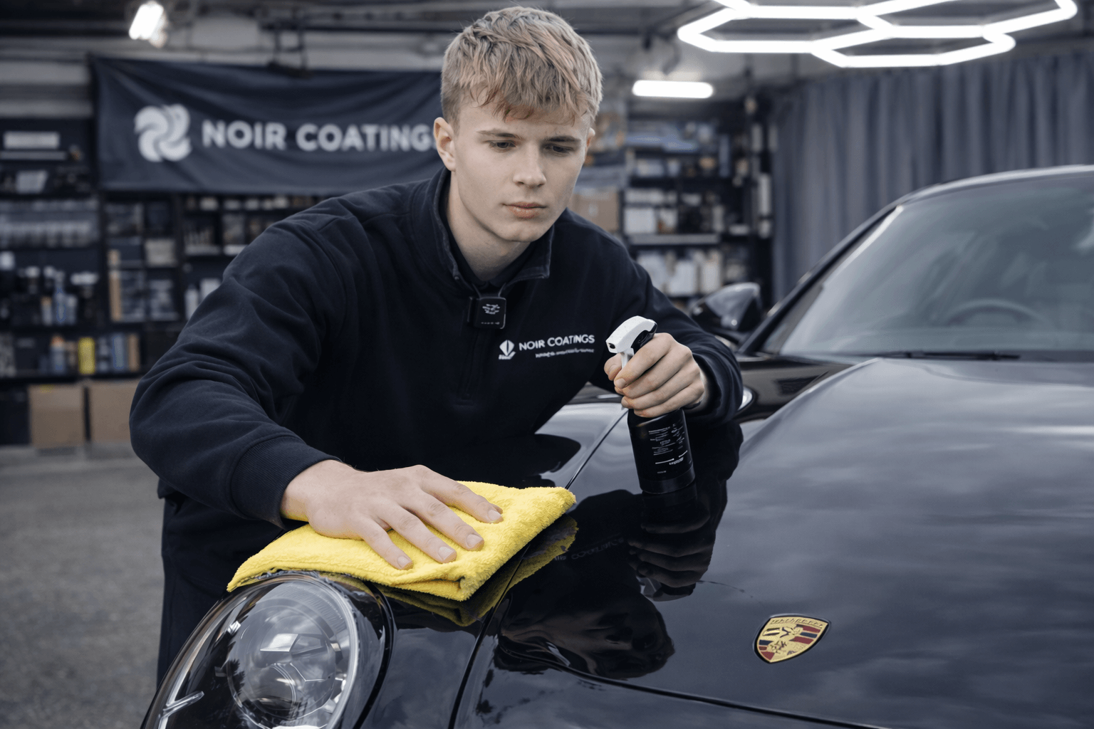 Buffing Ceramic Coating On Black Hood