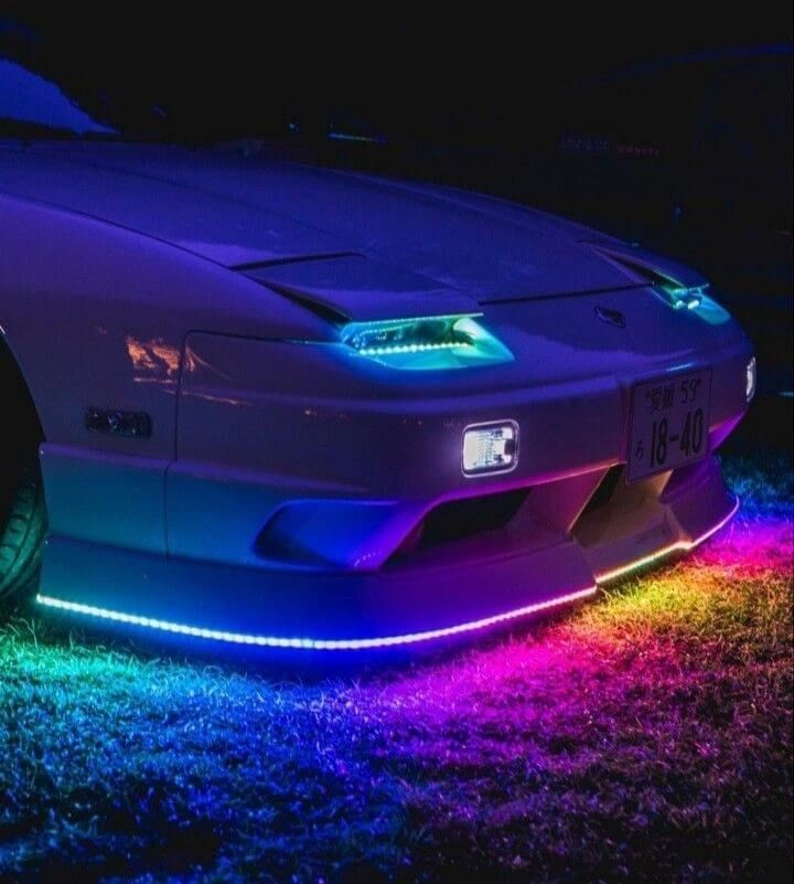 Rainbow Underglow On Nissan 240sx
