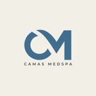 The logo for camas medspa is a purple letter m on a white background.