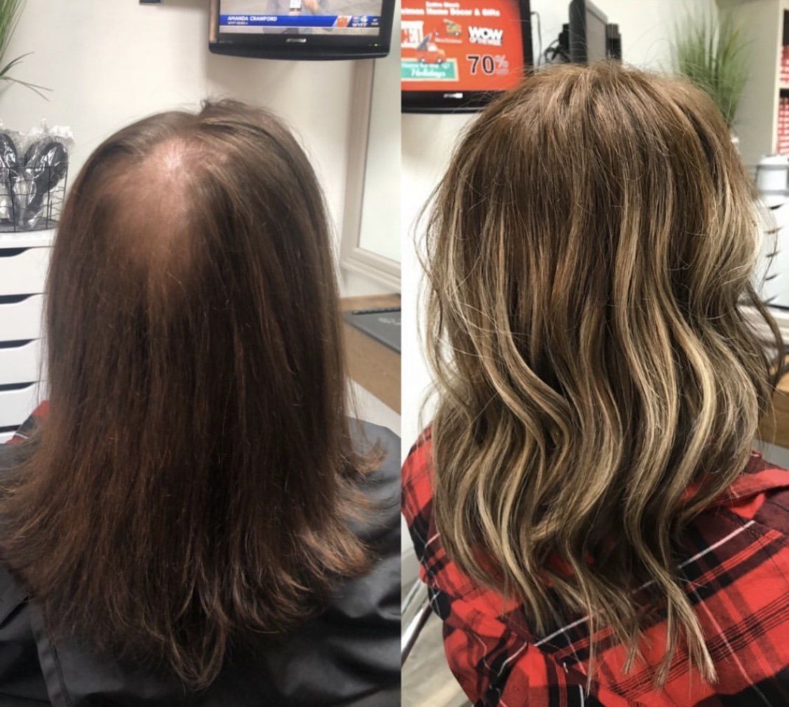 Woman's Back Wearing Hair Extension — Greenville, SC — Artistic Cutters Salon & Day Spa