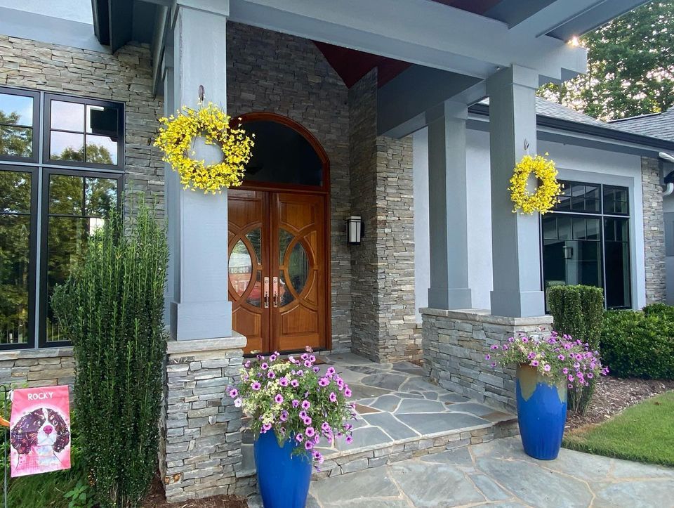 Front Door of a Residential House With Tinted Window Film — Greenville, SC — iTint