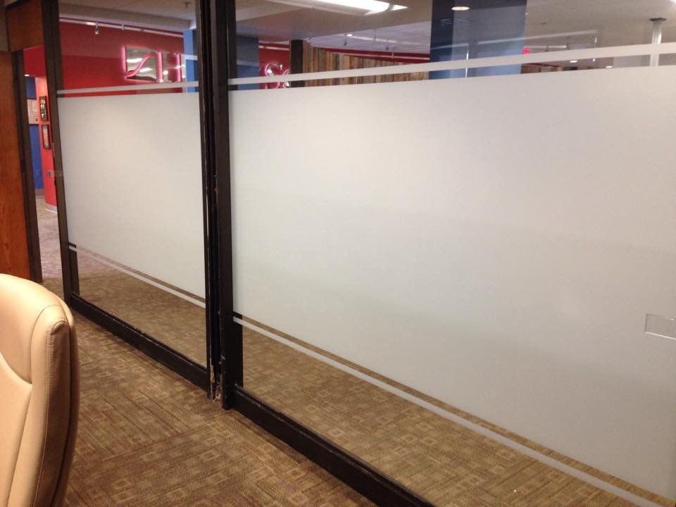 Office Glass Walls With Half Tint Installed — Greenville, SC — iTint