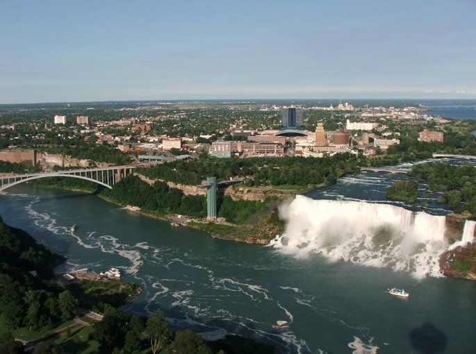 Aerial View of Niagara Falls, NY