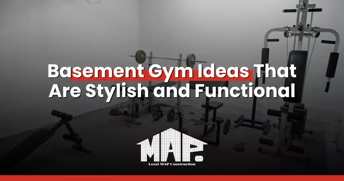 Home gym with modern weights and equipment