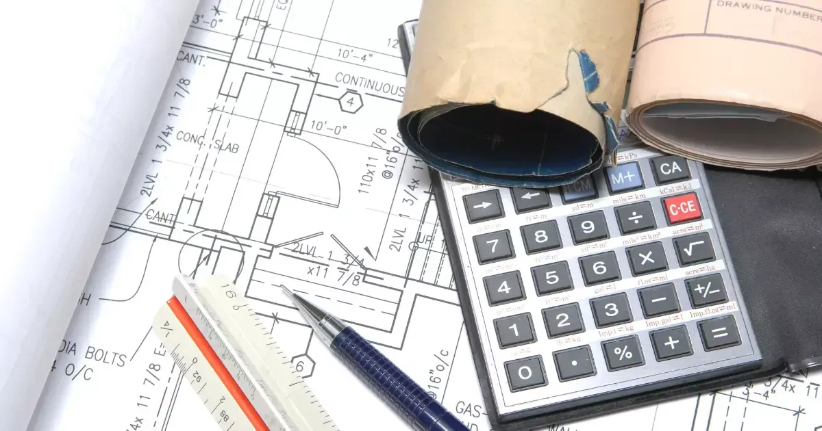 Blueprints with calculator and tools