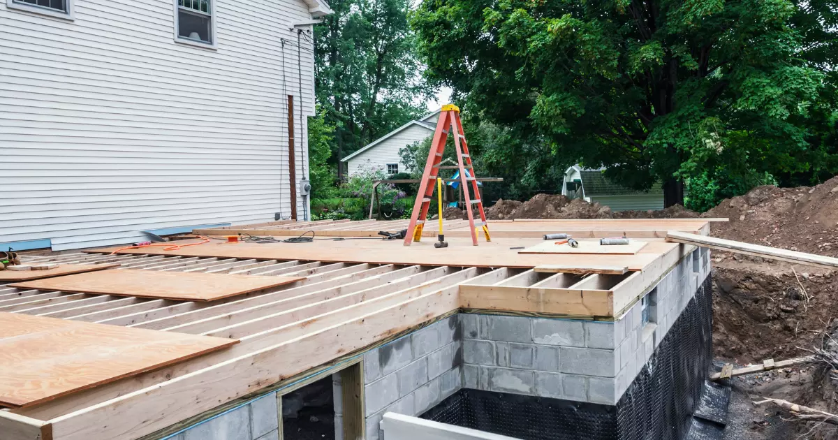 Framing a new home extension project