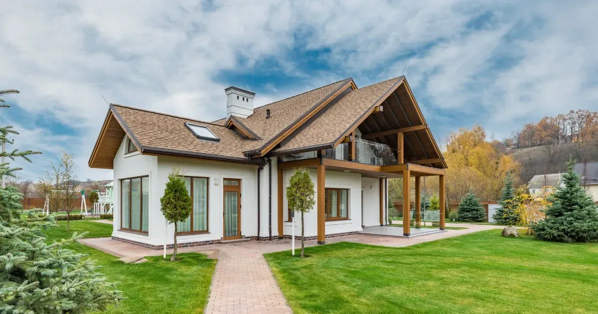 Modern backyard cottage and landscaped yard showcasing guest house construction