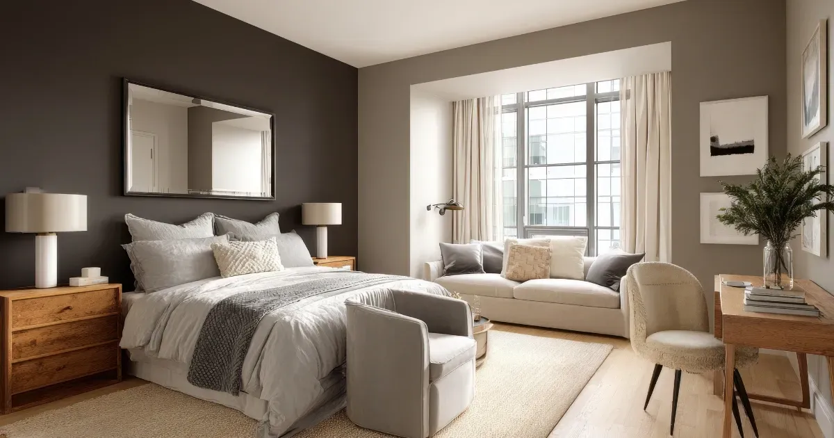 Modern bedroom layout showing elegant ideas for master suite design