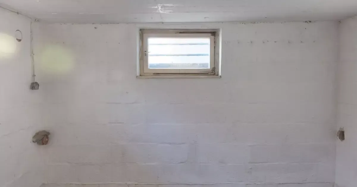 Unfinished basement wall showing risks