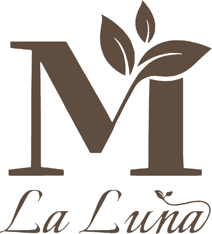Brown “M” logo with leaf accents above the words “La Luna”