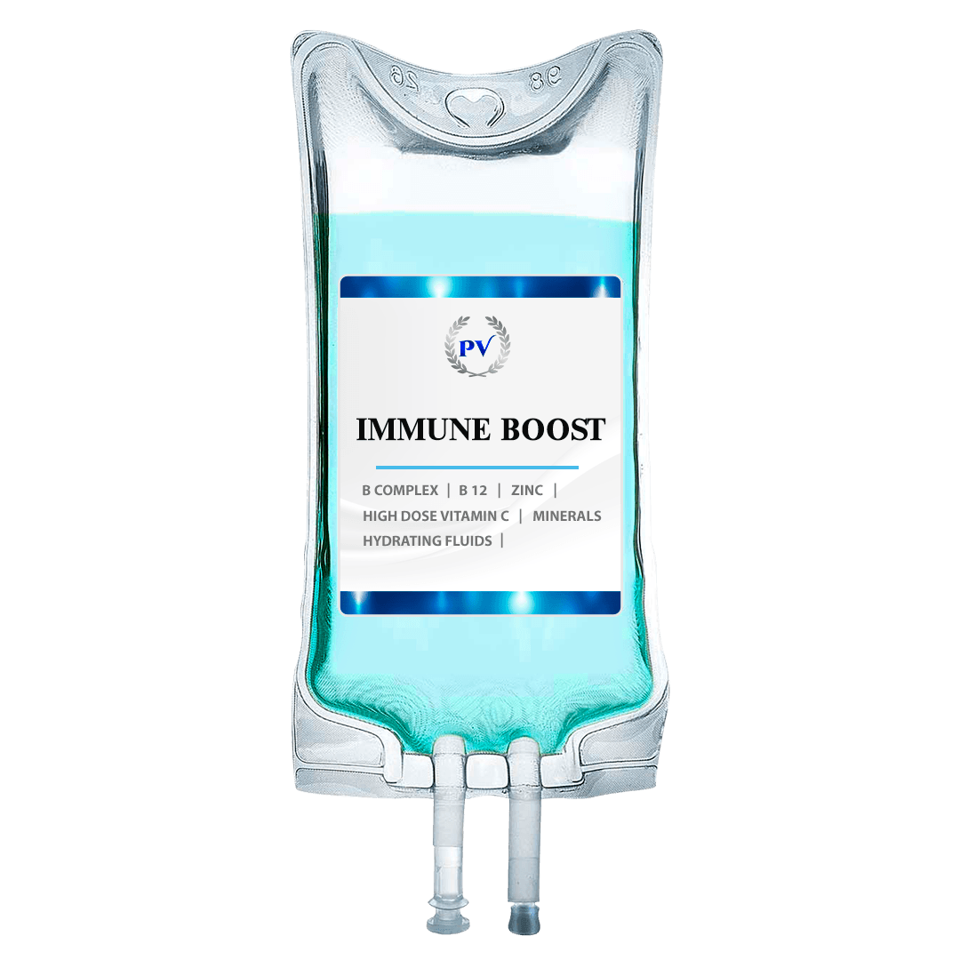 A bag of immune boost is sitting on a table.