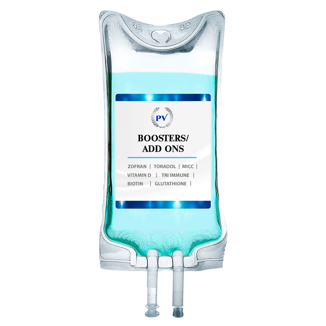 A bag of water with a label that says wellness on it.