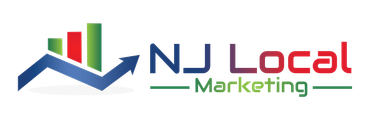 A logo for nj local marketing with an arrow pointing up.