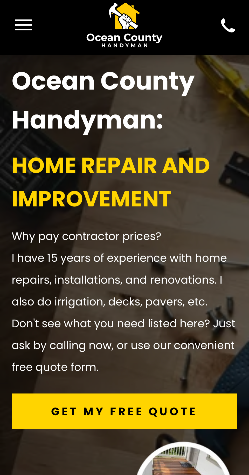 A website for ocean county handyman home repair and improvement