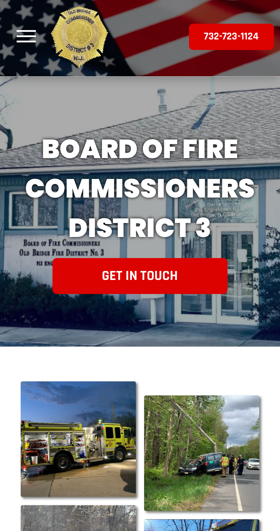A screenshot of the board of fire commissioners district 3 website.