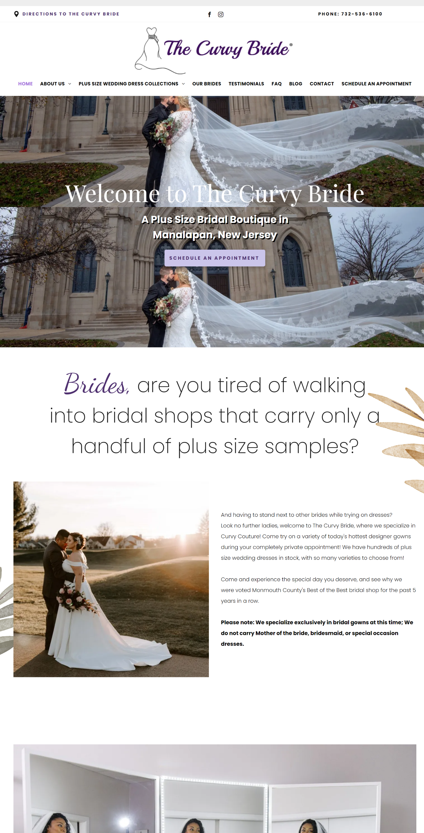 A bride and groom are standing next to each other on a wedding website.