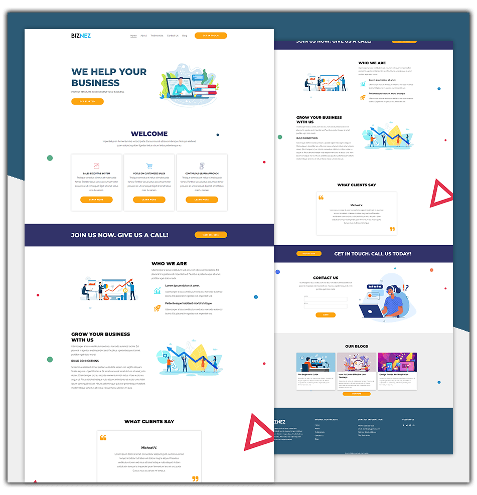 A screenshot of a website that says `` we help your business ''.