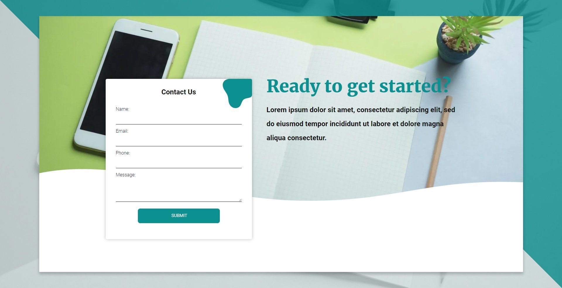 A screenshot of a website that says ready to get started