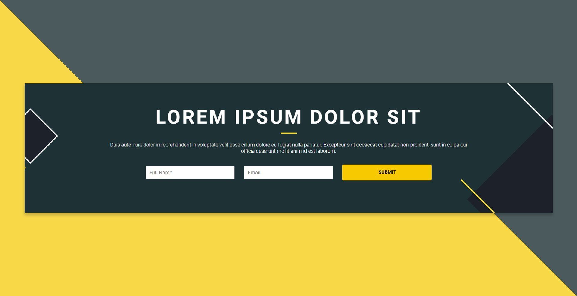 A black and yellow banner with the words lorem ipsum dolor sit on it