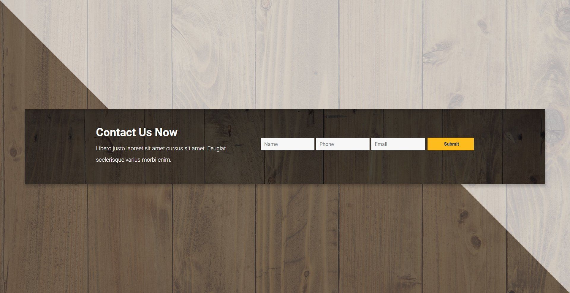 A wooden sign that says contact us now on it