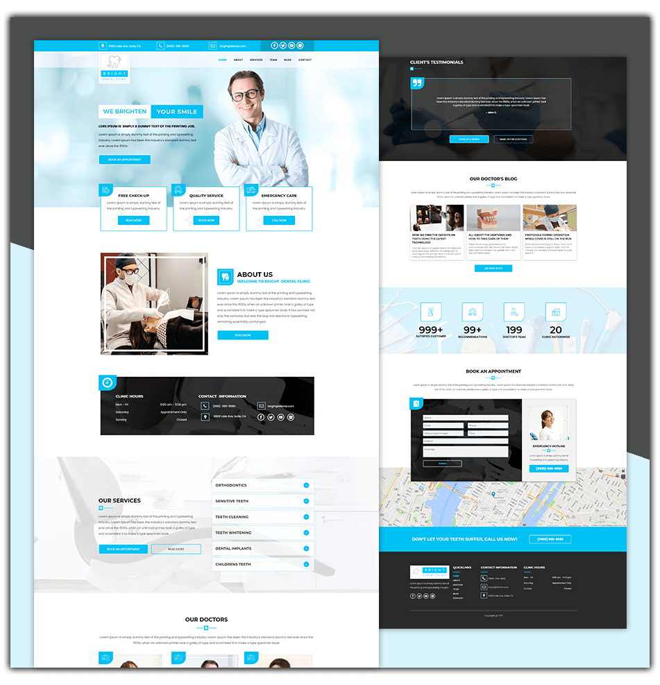 A doctor 's website is displayed on a computer screen.