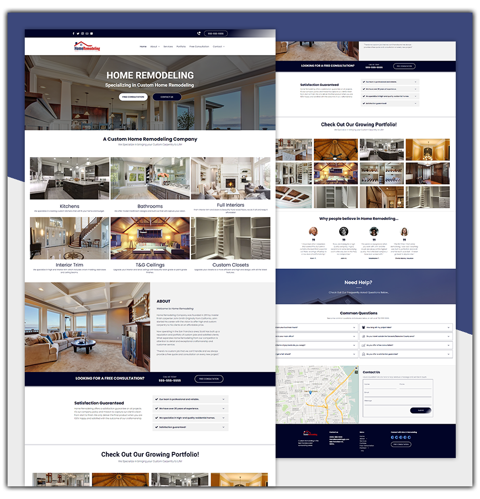 A collage of images of a house on a website.