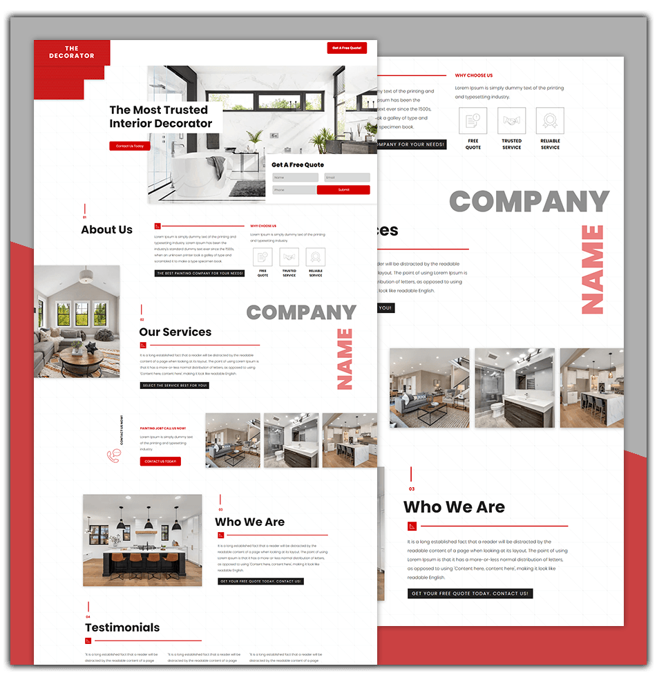 A screenshot of a website for a company.