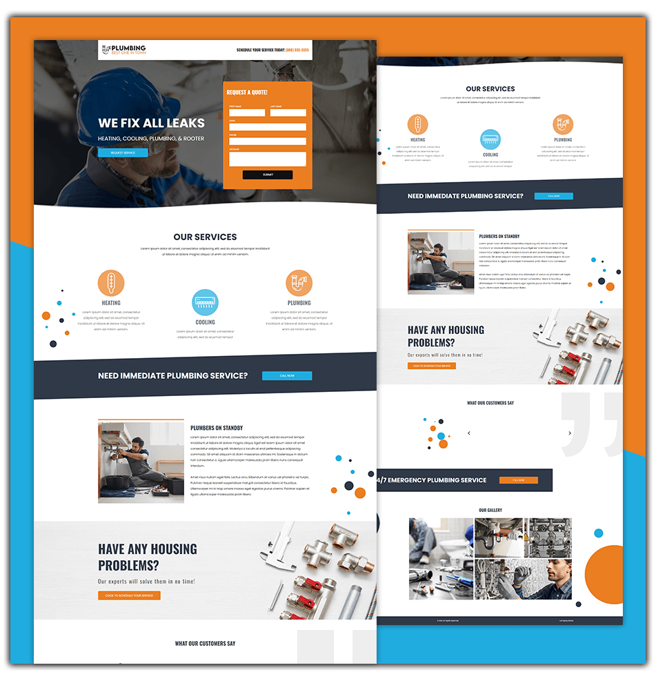 A screenshot of a landing page for a company.