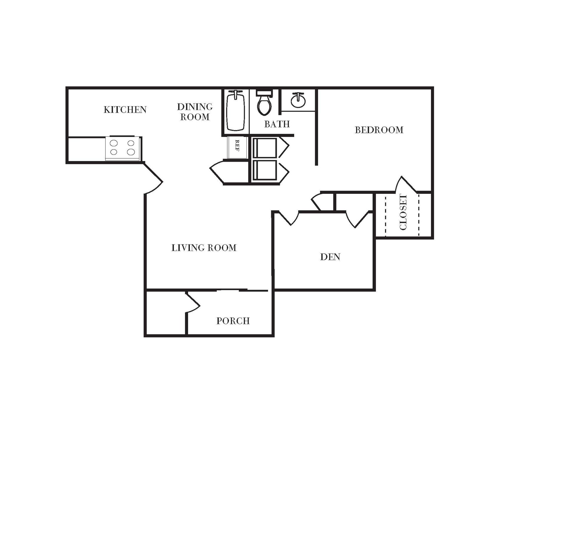 A black and white floor plan of a house.