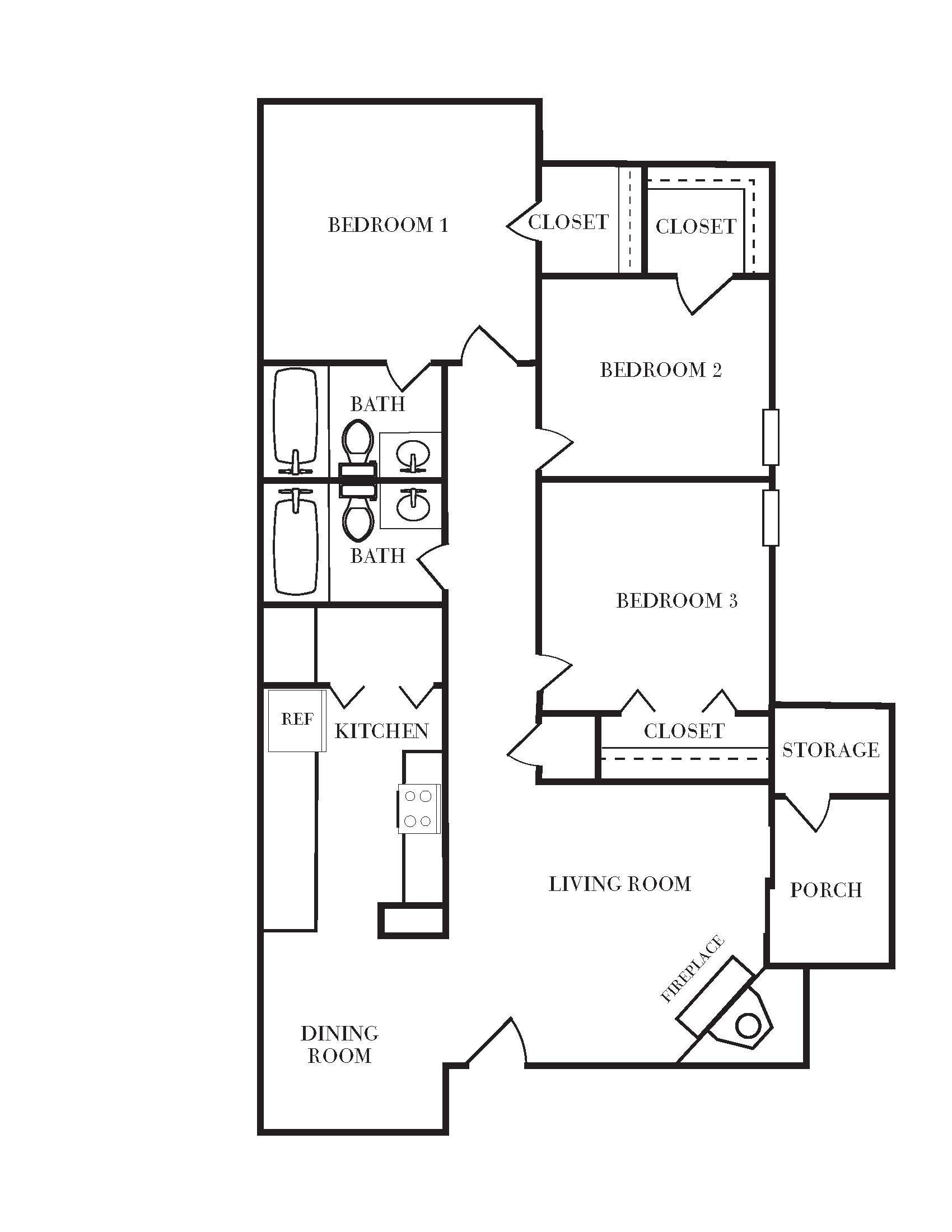 A black and white floor plan of a house.