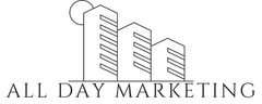 A black and white logo for all day marketing