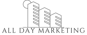 A black and white logo for all day marketing