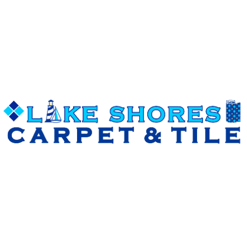 The logo for lake shores carpet and tile