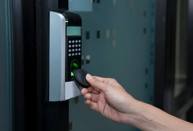 Woman Using RFID Key to Open the Door — Dallas, TX — Securitex Locksmith