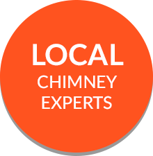 an orange circle with the words local chimney experts on it