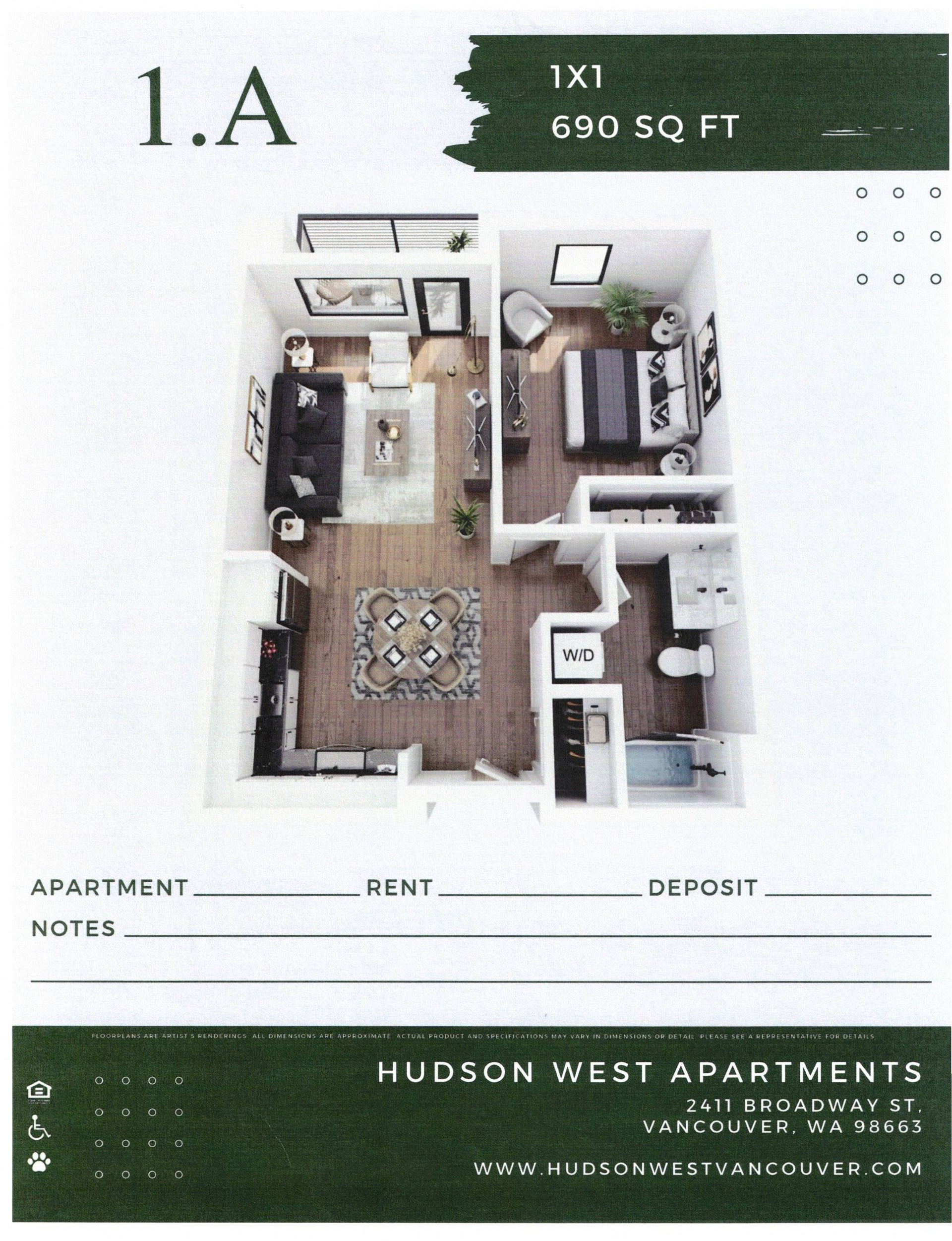 1 Bedroom Floor Plan