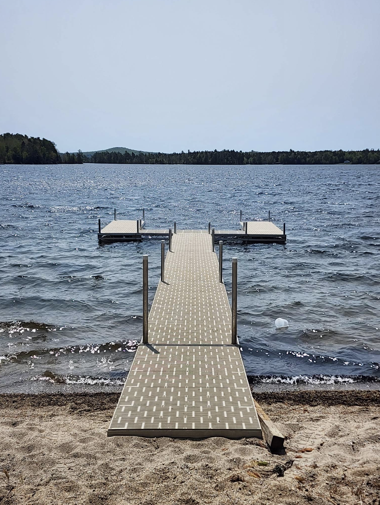 T shaped dock on a lake