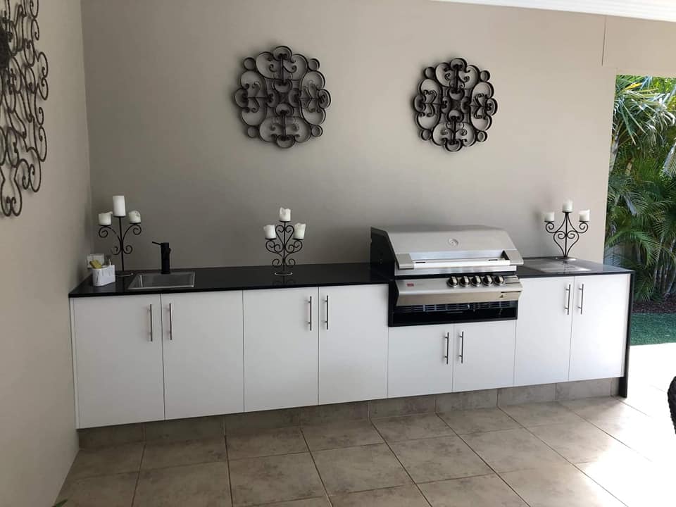 Outdoor Bench With BBQ Side View — DMB Kitchens in Port Macquarie, NSW