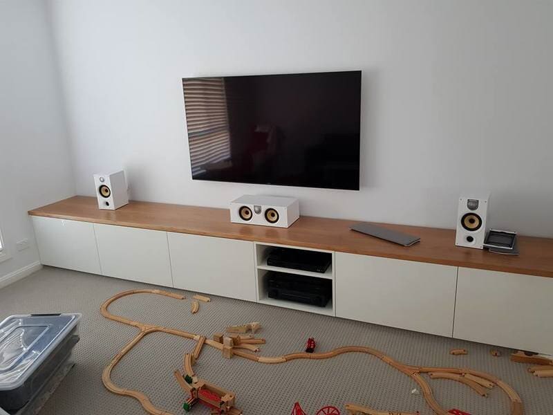 Entertainment Unit With White Cabinetry — DMB Kitchens in Port Macquarie, NSW