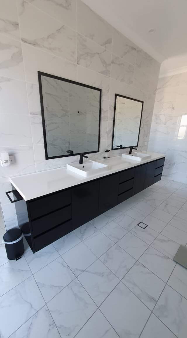 Black and White Bathroom Design — DMB Kitchens in Port Macquarie, NSW