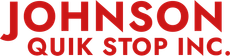 Johnson quick stop is written in red on a white background