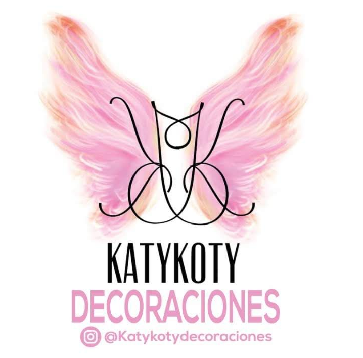 Logotipo con alas de ángel rosas, texto en negro que dice