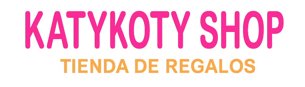 Logotipo de Katykoty Shop, con texto rosa que dice