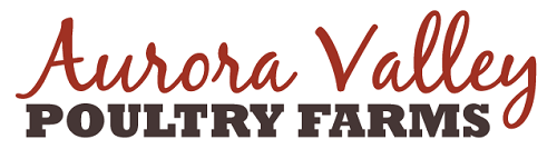 Logo for Aurora Valley Poultry Farms. The words 