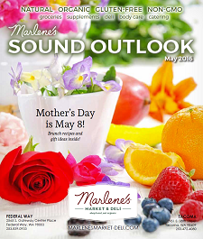 Marlene's Sound Outlook cover: Flowers and fruit, promoting Mother's Day brunch recipes.