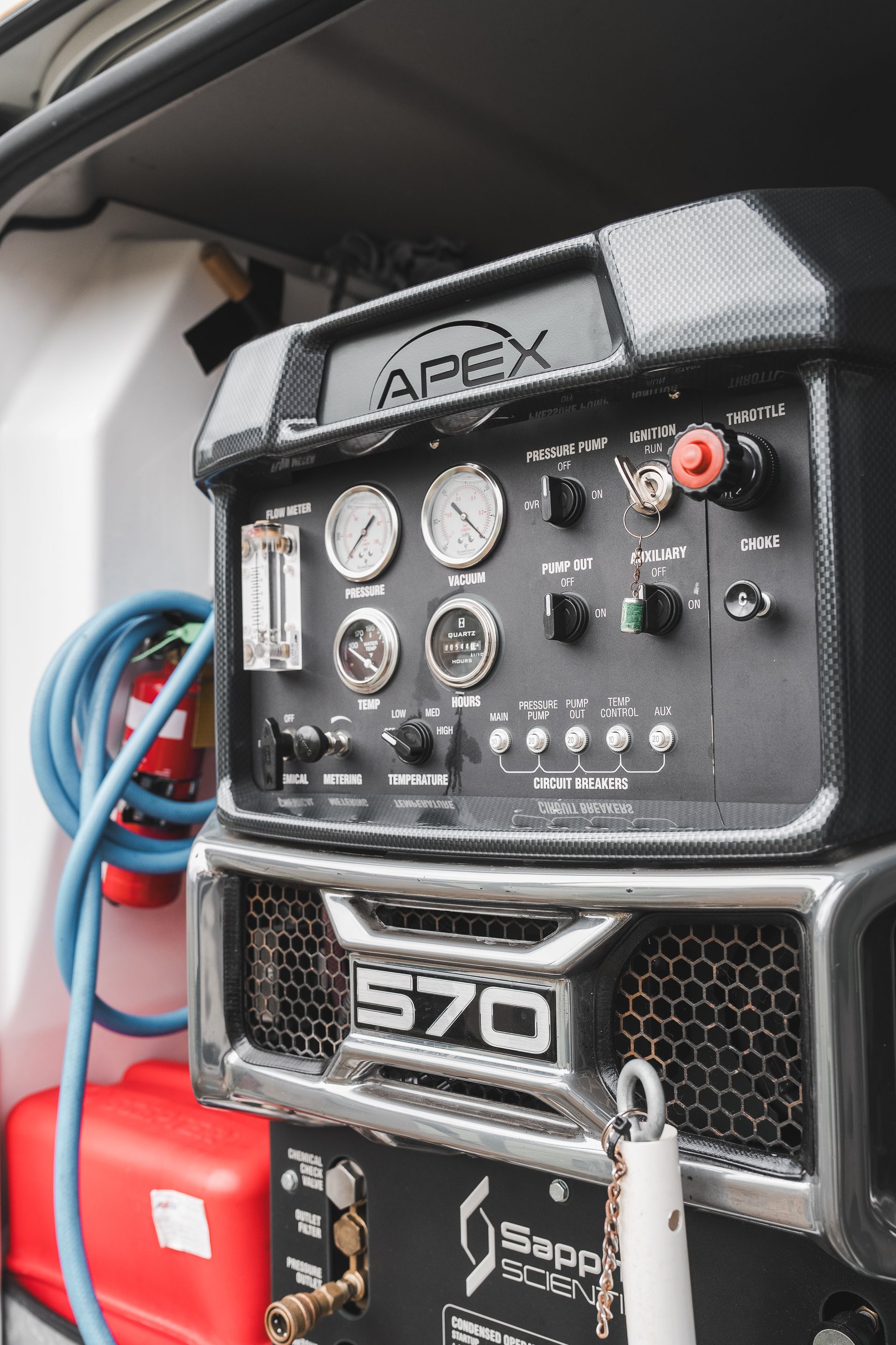 A close up of a machine in the back of a vehicle. — Pinnacle Carpet & Upholstery Cleaning In Wyong, NSW