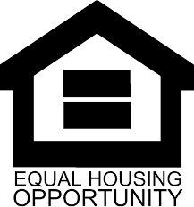 black and white stick house for fair housing logo