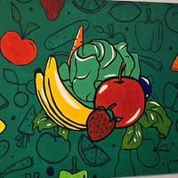 Helping Hands Food Pantry Logo with fruit and veggies